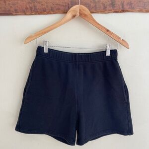 Mate the Label | High Rise Organic Cotton Fleece Sweat Short Black XS